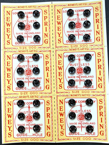 36 size 000 5mm Black PRESS STUDS / SNAP FASTENERS on lovely Vintage Display card