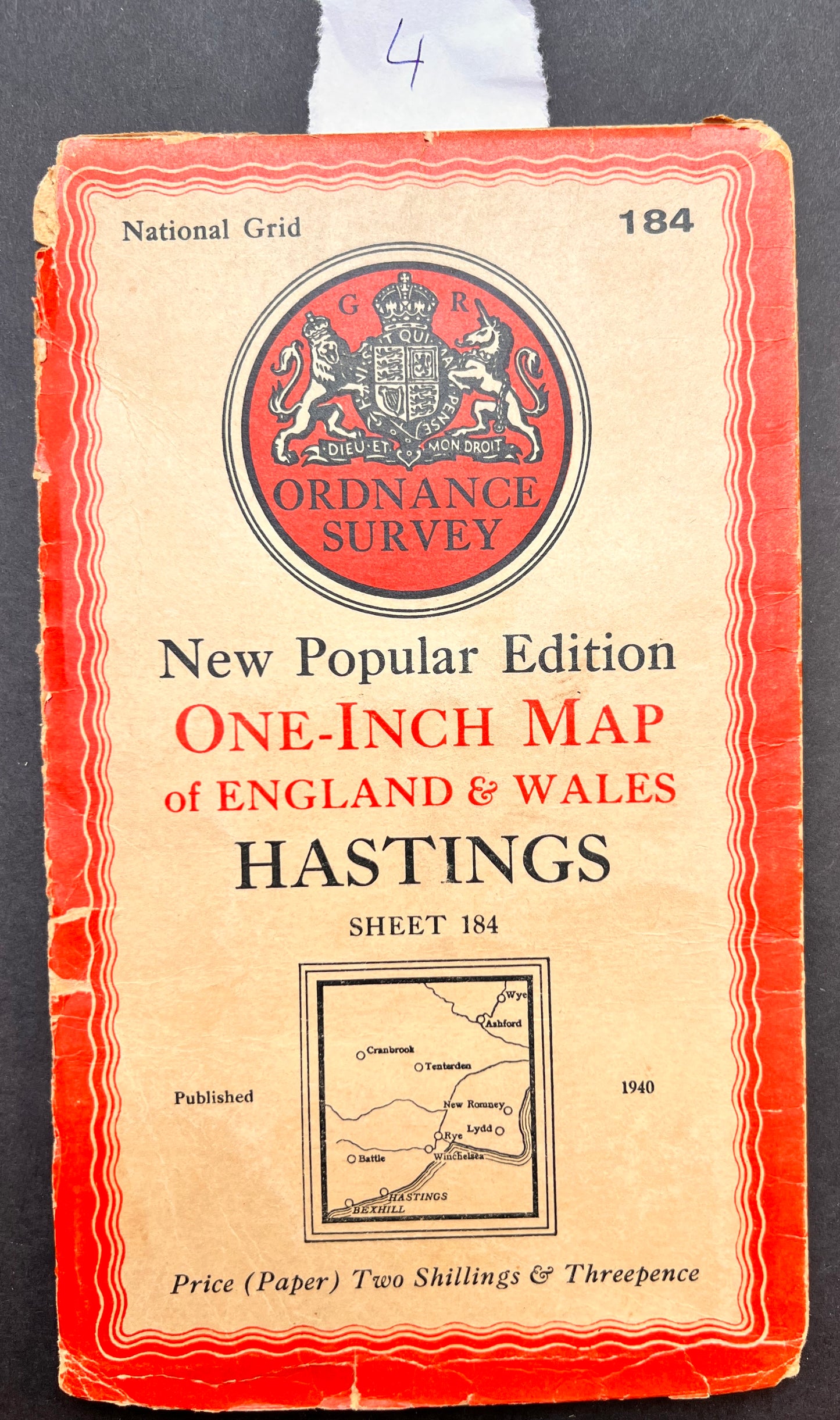 1940s ORDNANCE SURVEY Map of Hastings