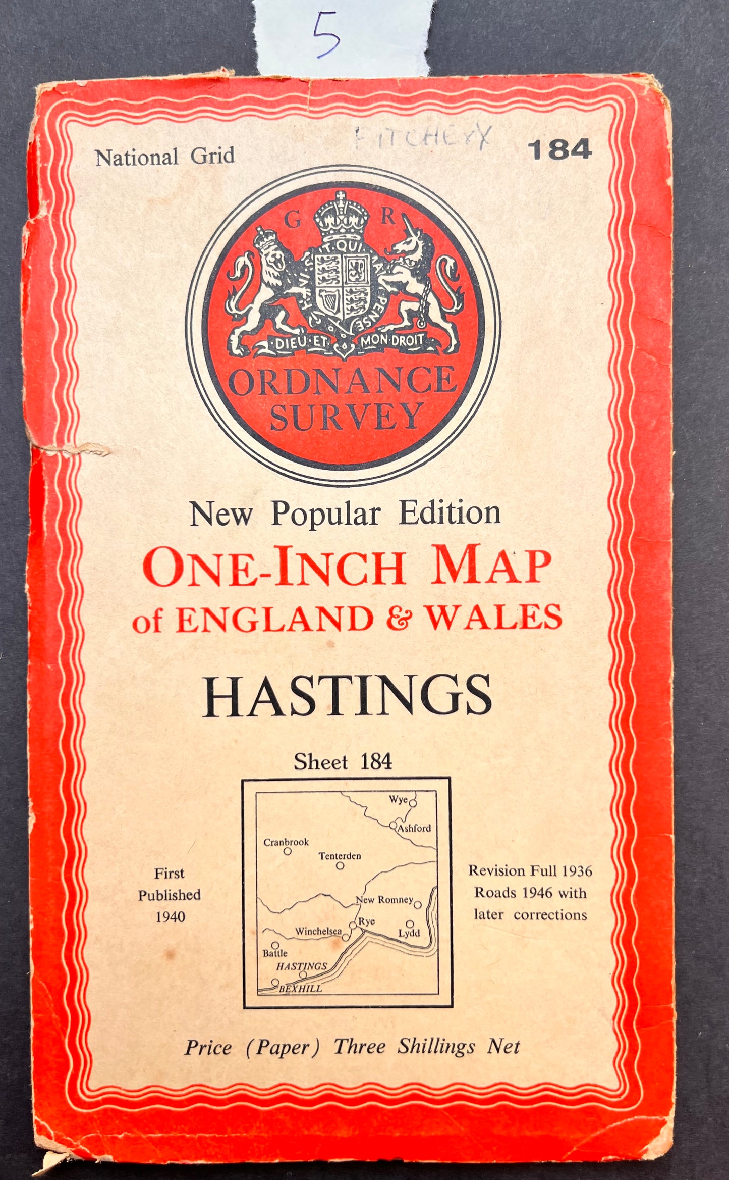 1940s ORDNANCE SURVEY Map of Hastings