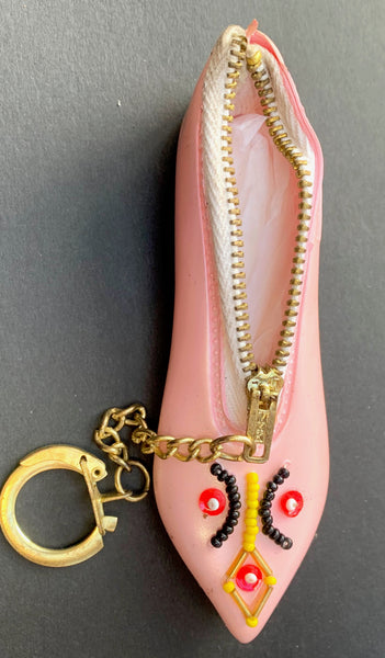 1960s Shoe Purse Keyrings ..for carrying around Very Small Things.