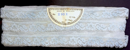 12 Yards Delicate Pale Blue Vintage Lace Trim 2cm Wide Made in England