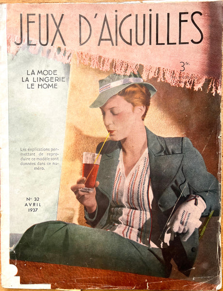 April 1937 French Fashion, Handicrafts, Home Magazine JEUX D'AIGUILLES