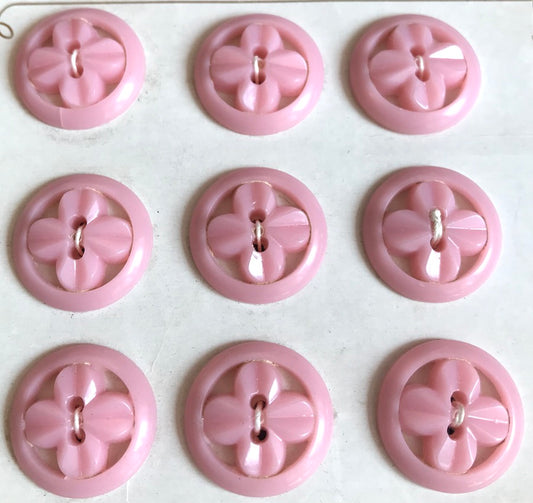 Soft Pink Vintage 1940s  Propeller Shaped Buttons -3 sizes