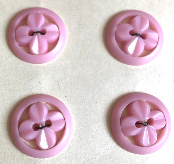 Soft Pink Vintage 1940s  Propeller Shaped Buttons -3 sizes