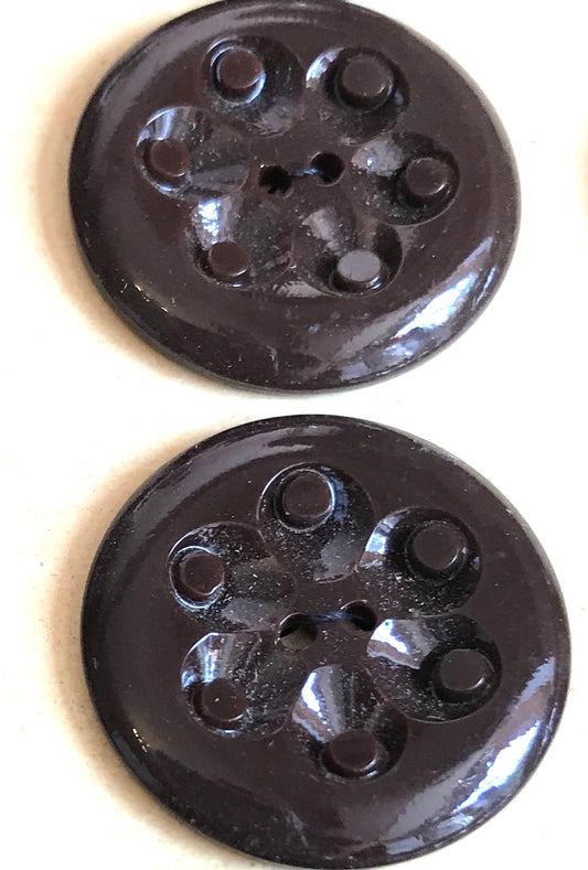 Dark Brown  2.2cm or 1.7cm Vintage French Buttons
