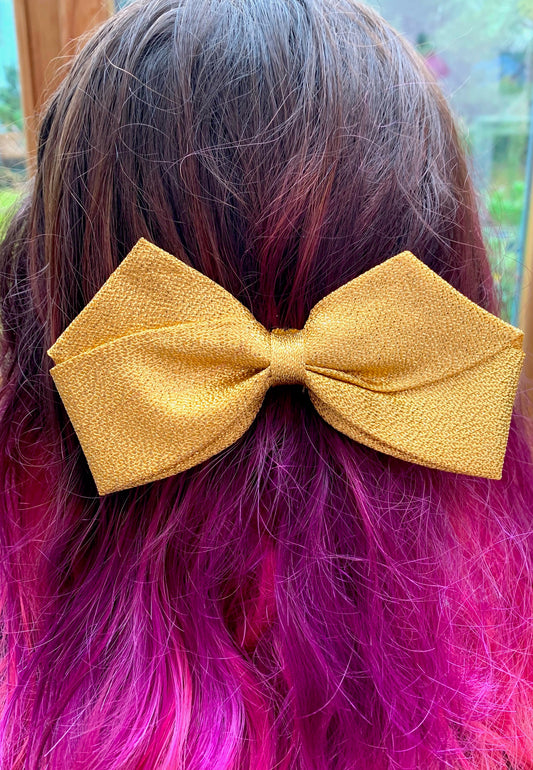 Very Big Very Gold Vintage Hair Bow