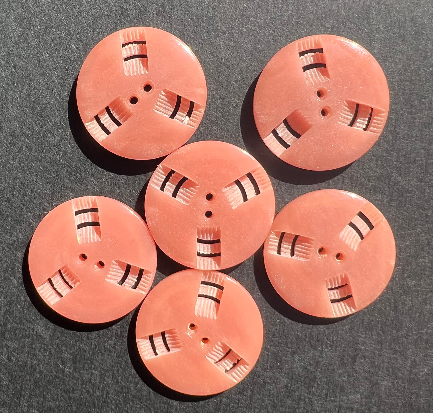 6 or 24 Sophisticated Crepe Pink  French Deco 2.2cm Buttons