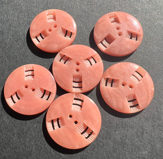 6 or 24 Sophisticated Crepe Pink  French Deco 2.2cm Buttons