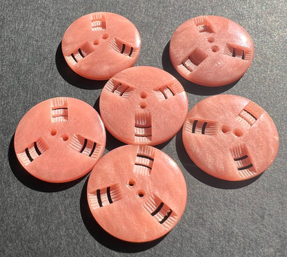 6 or 24 Sophisticated Crepe Pink  French Deco 2.2cm Buttons