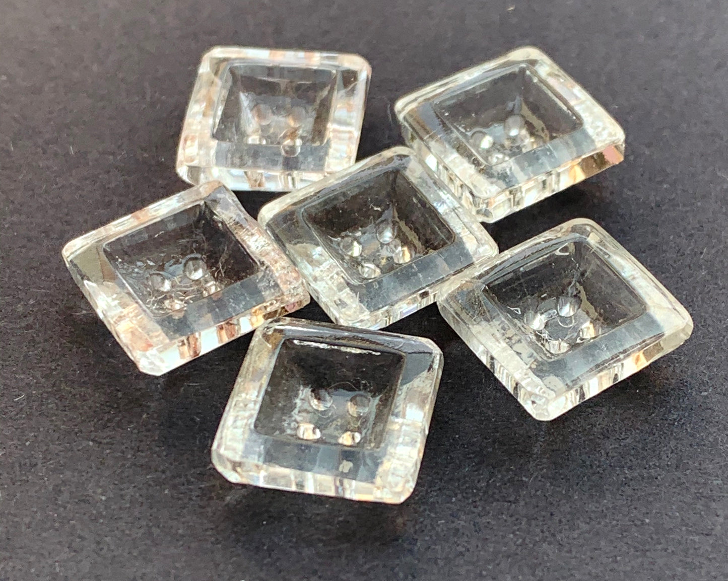 Impressive Vintage Square Glass 8mm, 11m or 14mm Buttons