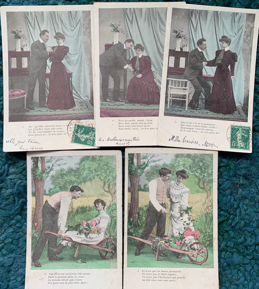 5 old French Postcards circa 1908  (17)