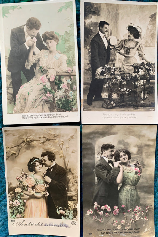 Lovely Dresses and Protestations of Undying Love on 4 old French Postcards circa 1910   (35)