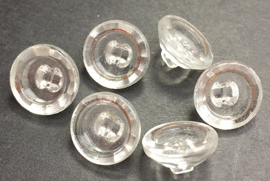 Satisfyingly Substantial Vintage 1.4cm Glass Gold Rimmed Buttons