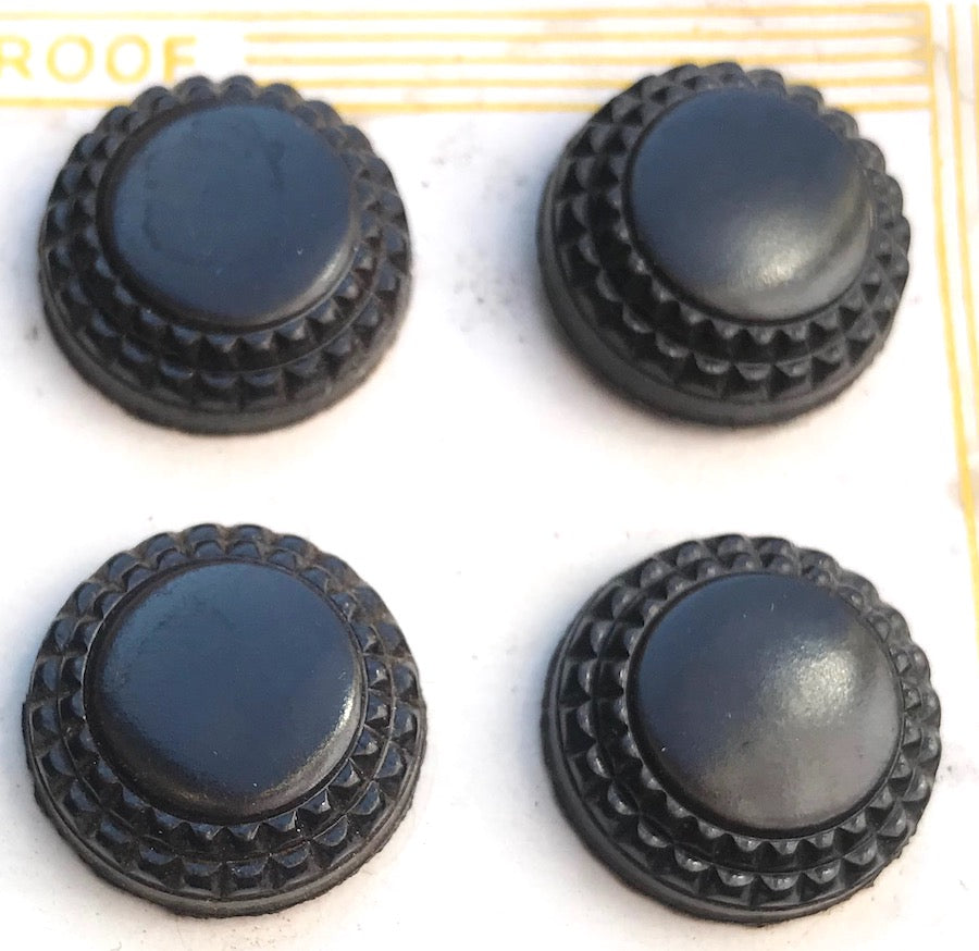 12 Dark Brown English 1940s Bakelite  Buttons- 12 on a card - 2.2cm or 1.7cm