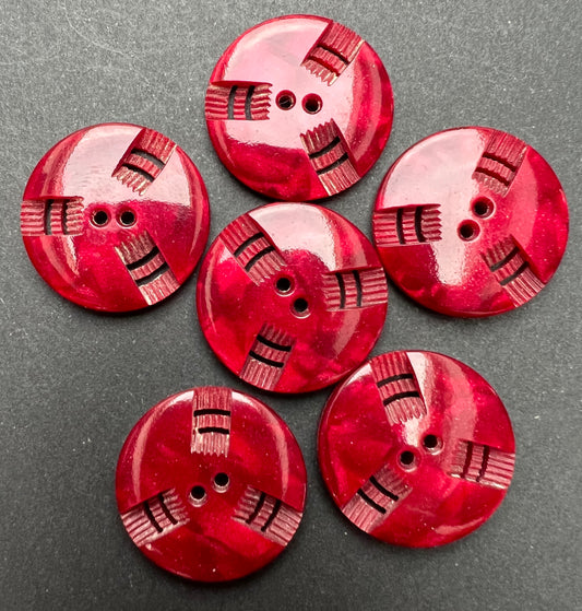 6 Rich Merlot Vintage  1.7cm or 2.2cm Buttons