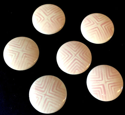 6 Vintage Italian Dusky Pink /Cream Buttons 2cm or 1.5cm