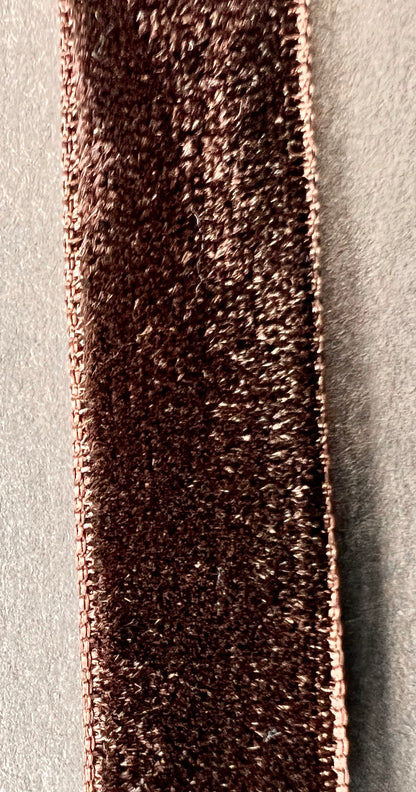 1m of Vintage Velvet Ribbon Trim 12mm - 16mm wide Lots of Colours