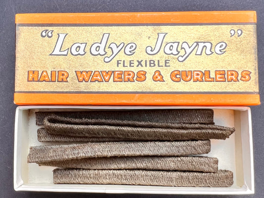 1930s FLEXIBLE Fabric Covered HAIR WAVERS & CURLERS - Box of  6 x 6" long
