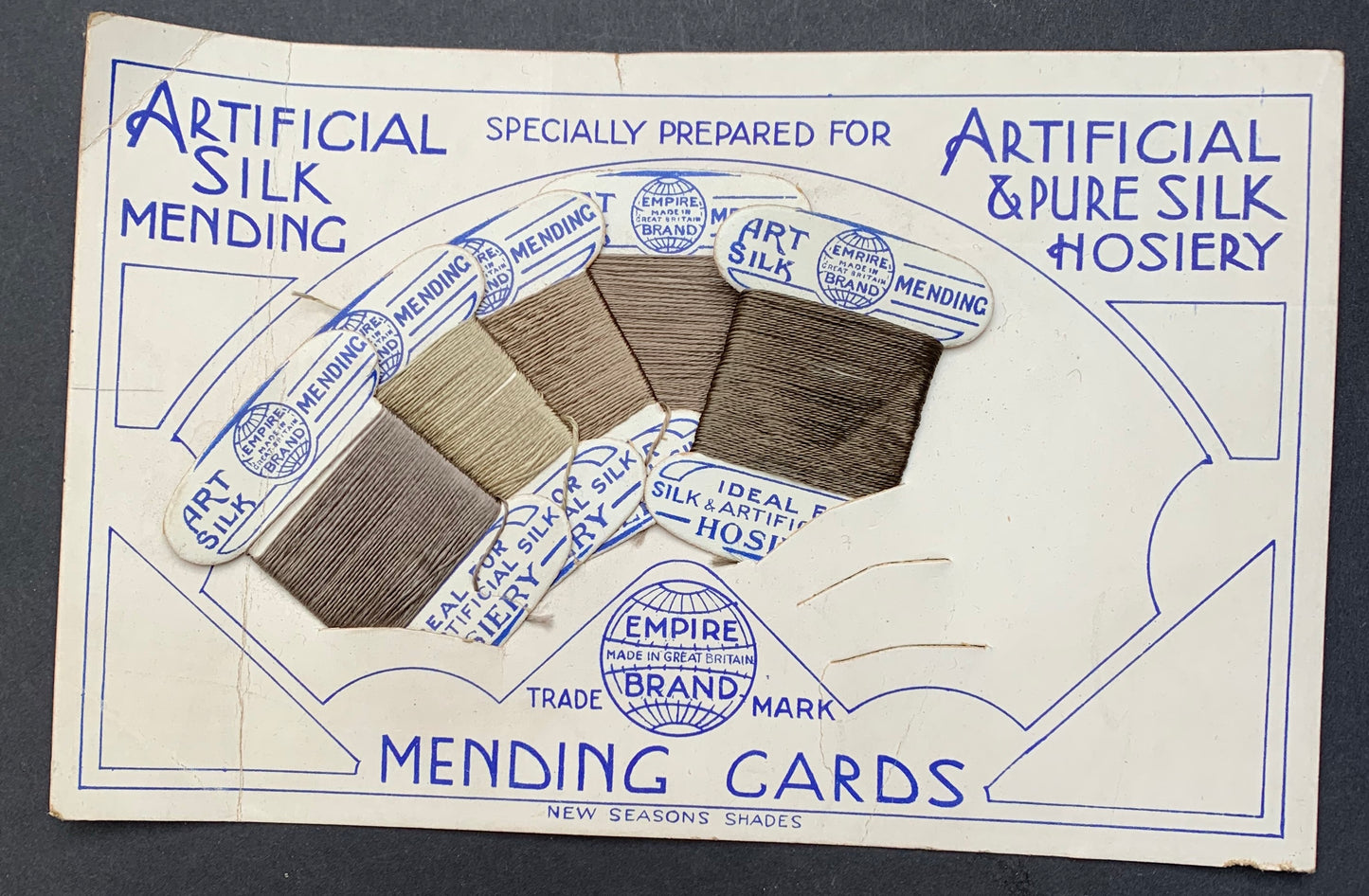 1920s Artificial Silk Hosiery Mending Card Made in Great Britain