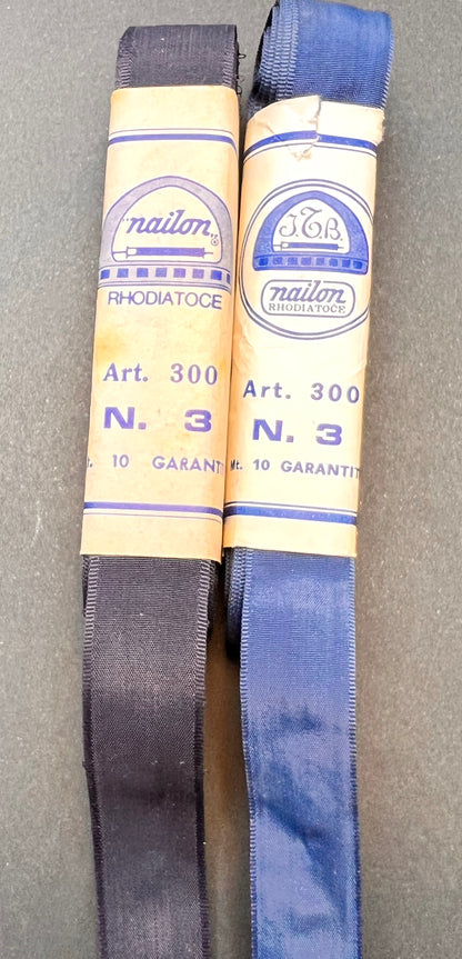 10 m VINTAGE Italian 1.5cm Navy or Dark Blue Nylon Ribbon
