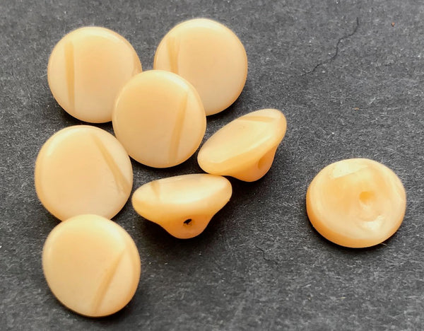 8 Soft Buttery Fawn 8mm Vintage Glass Buttons