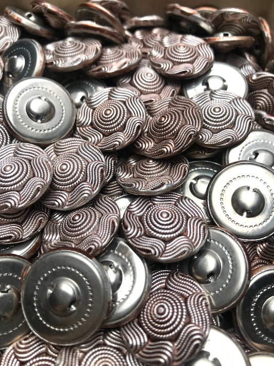 Wholesale -3 Gross -432 - VINTAGE Bronze Tint Swirly Metal Buttons - 2.3cm wide