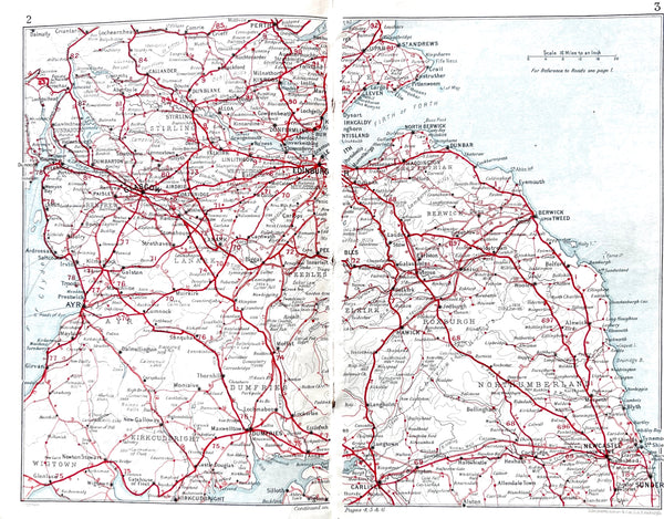 1930s DUCKHAMS Road Map of ENGLAND, WALES, SOUTHERN SCOTLAND and Car Maintenance Guide
