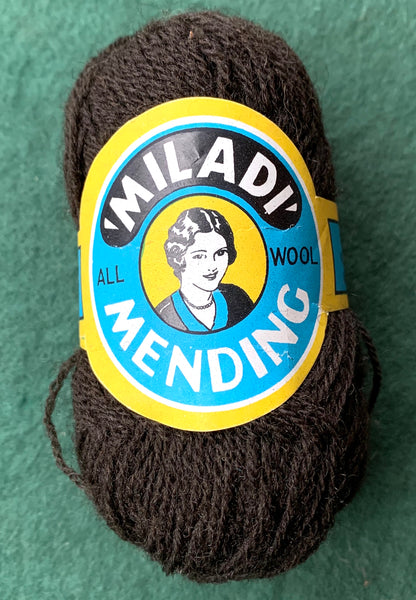 1930s  MILADI Mending Wool - 6 Drams of 100% Virgin Wool