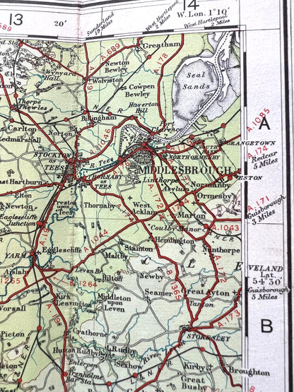 Detailed 1920s ORDNANCE SURVEY Contoured MAP of North Central England incl WESTMORELAND, NORTH YORKSHIRE, NORTH WEST LANCASHIRE