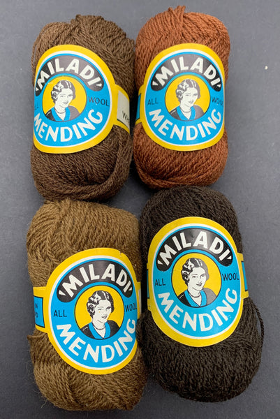 1930s  MILADI Mending Wool - 6 Drams of 100% Virgin Wool