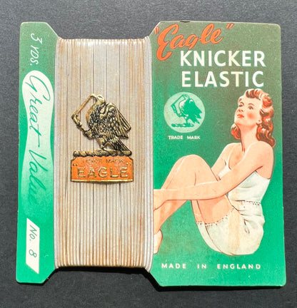 Genuine Vintage 1940s Knicker Elastic Shop Card Made in England