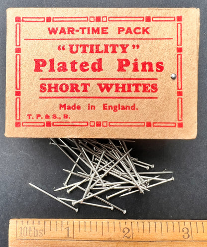 WAR-TIME PACK "UTILITY"  Plated Pins - Short Whites - MADE IN ENGLAND