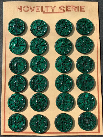 Deep Hunter Green Vintage French  1.5cm or 2.2cm Buttons.