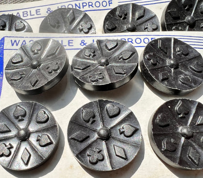 ACE Vintage Bakelite Playing Card Buttons - Made in England - Choice of Colours