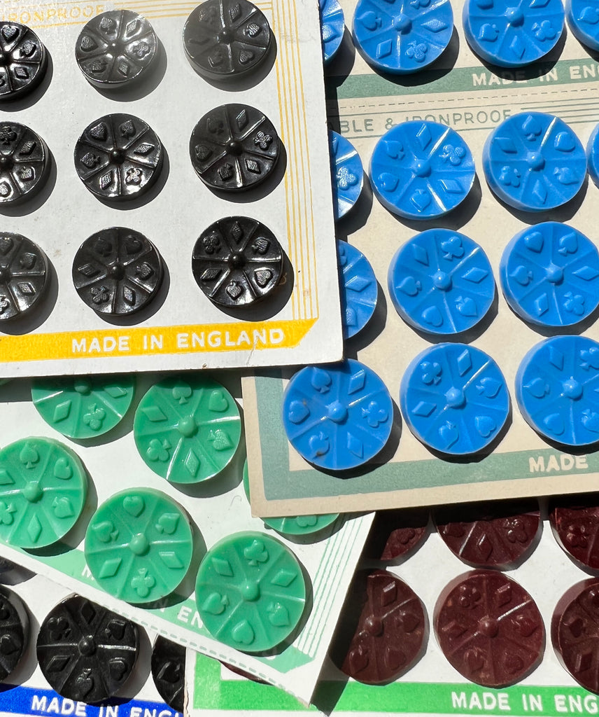 ACE Vintage Bakelite Playing Card Buttons Made in England Choice o