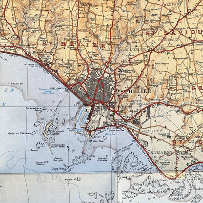 1933  2" to 1 mile Paper Ordnance Survey Map of Jersey