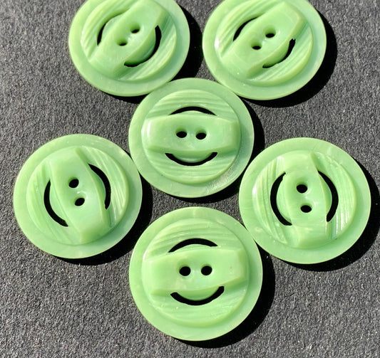 Very Deco Frosty Lime Green Vintage 1.8cm Buttons