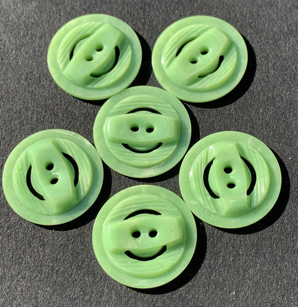 Very Deco 1930s Lime Green Vintage 1.8cm Buttons