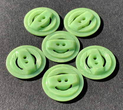 Very Deco Frosty Lime Green Vintage 1.8cm Buttons