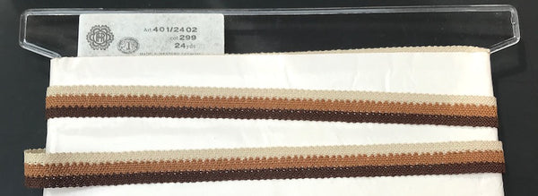 24yds Brown Stripe 1.8cm Trim -  Made in Western Germany in the 1950s.