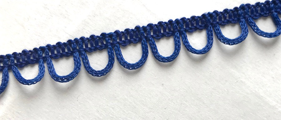 36yds Intense Cobalt Blue Looped Trim - 1cm wide