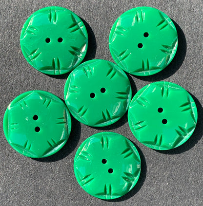 Squared Circle Pine Green Vintage 2cm or 1.5cm Buttons