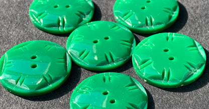 Squared Circle Pine Green Vintage 2cm or 1.5cm Buttons