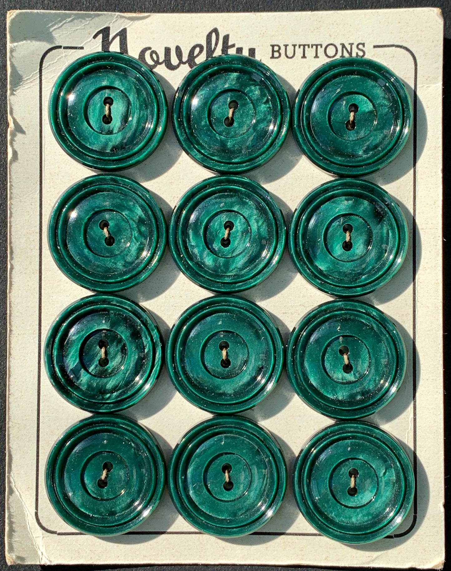 Shimmering Malachite Green Vintage 2.2cm Buttons