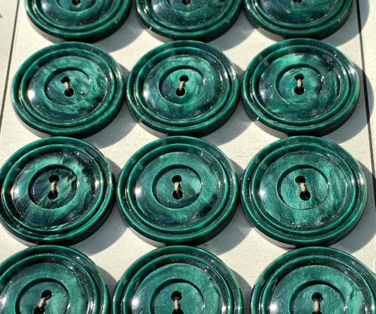 Shimmering Malachite Green Vintage 2.2cm Buttons