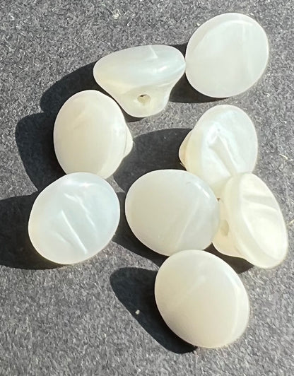 1 Gross (144) Tiny 7mm Vintage White Glass Buttons Made in Czechoslovakia