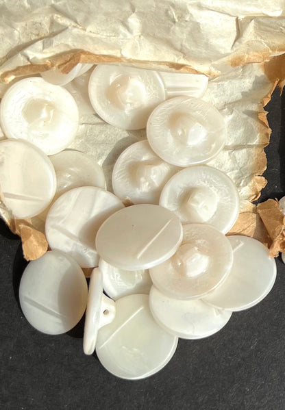 1 Gross (144) Vintage 2cm Pearly White Czech Glass Buttons