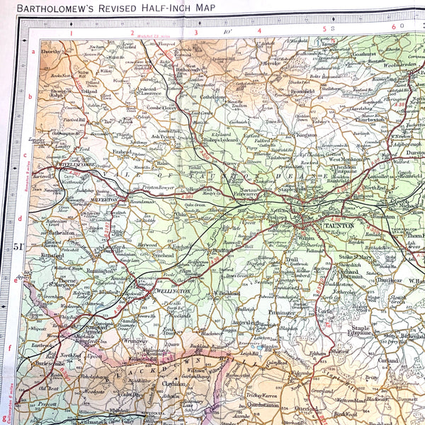 1940/50s Map of Dorset and surrounding Area incl. Shaftesbury, Lyme Re ...