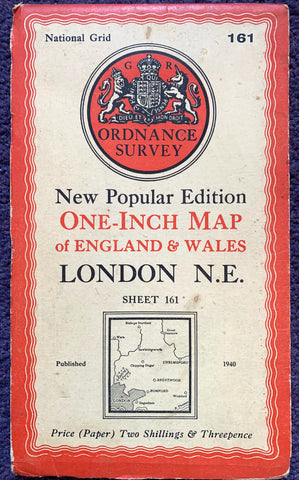Very Interesting  1950s and 60s ORDNANCE SURVEY MAPs of N.E LONDON into Hertfordshire & Essex 1" to 1 Mile