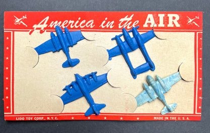 Original Unused 1940s LIDO TOY CORP. NYC "America in the Air"  Aeroplane Set